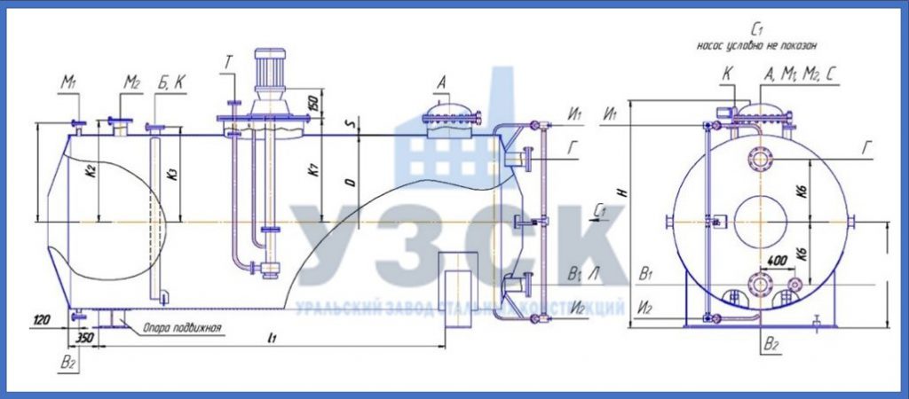 Чертеж емкости ГКК в Сергиевом Посаде
